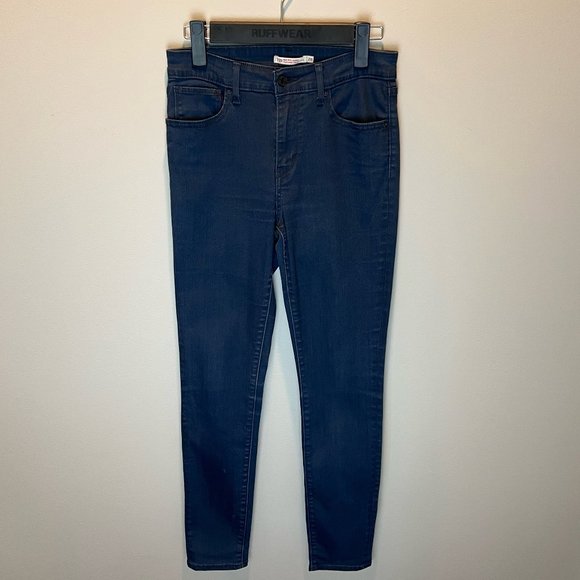 Levi's 721 Stretchy High Rise Skinny Jeans Dark Blue - Picture 1 of 5